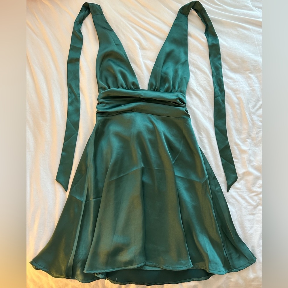 Garage Satin Halterneck Dress